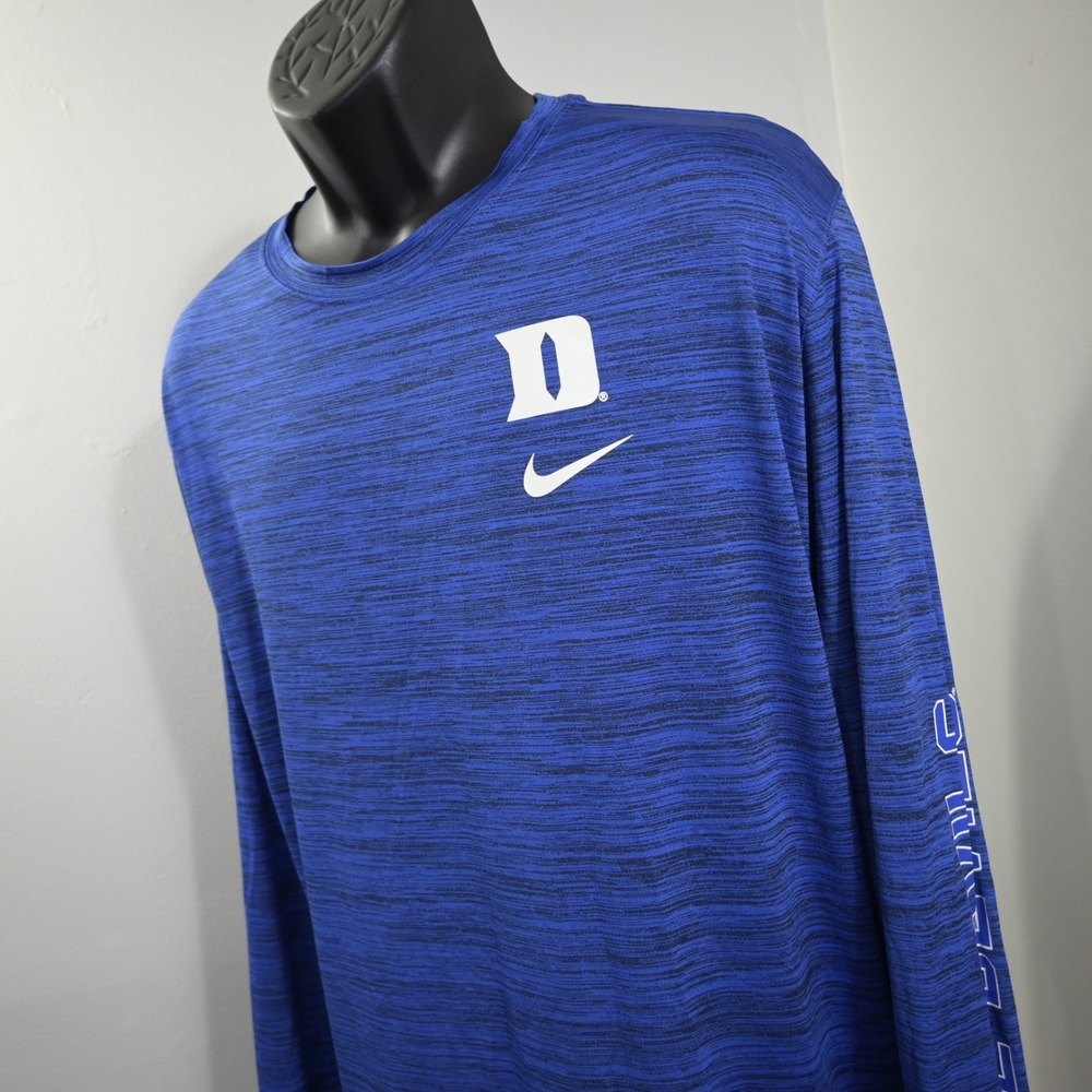 Nike Duke Blue Devils Training Shirt Mens 3XL Blue Space Dye Long Sleeve